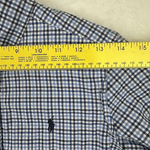 Camisa Ralph Lauren Niños Azul A Cuadros Natural Elastizada Abotonada M 10/12 Usada en Excelente Condición - Imagen 10 de 15