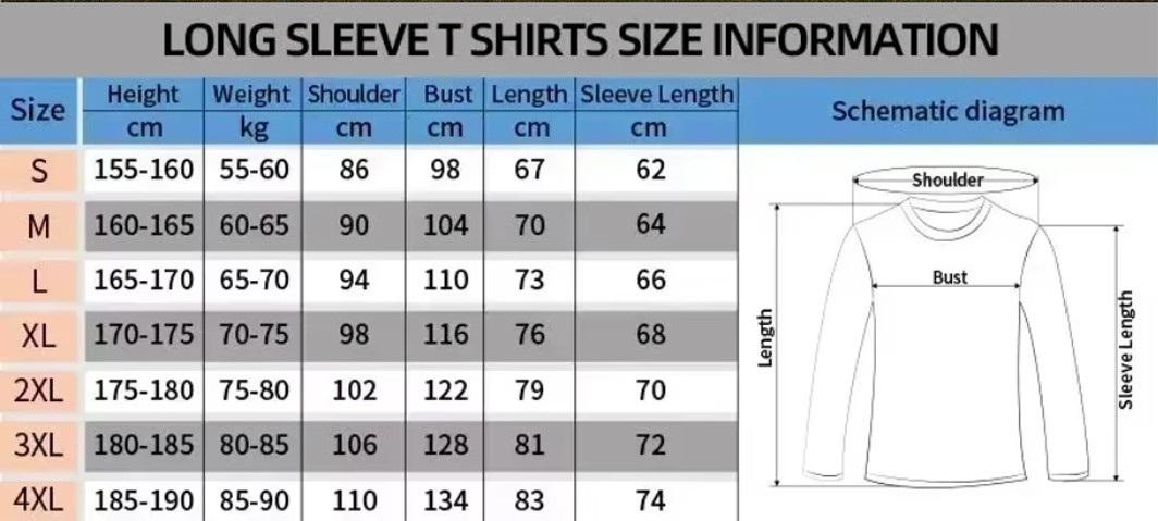 2025 MEN'S Cross-Border Fashion Trendy Niche Brand Full Print Long Sleeve Tee LG