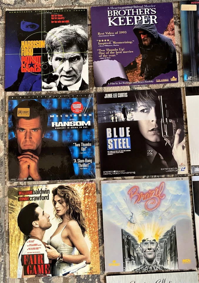 LD LASERDISC LOT of 10 EX ACTION / DRAMA: BRAZIL-RANSOM-PATRIOT GAMES++ VG+ - Image 2 of 4