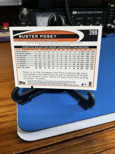 2012 Topps #398a Buster Posey San Francisco Giants - Picture 11 of 12
