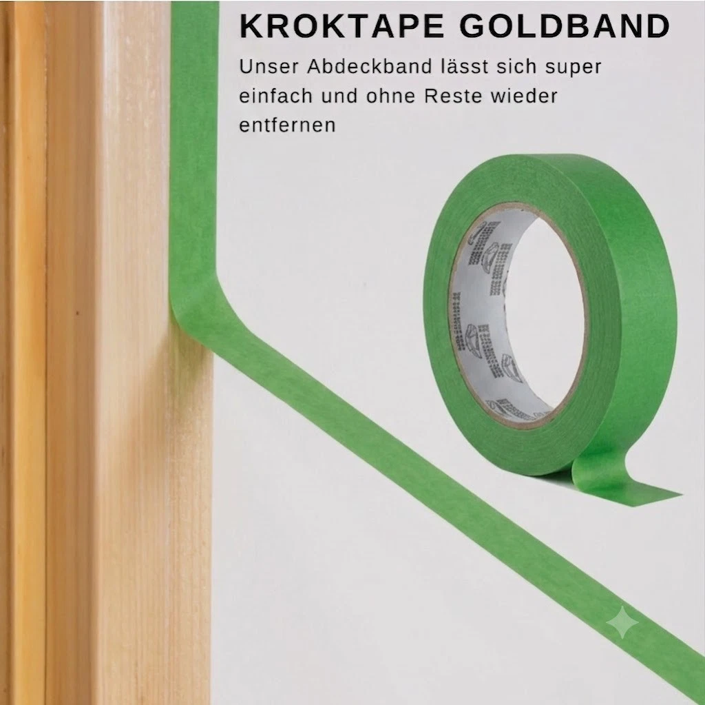 10 Rollen Goldband 30mm x 50m Rolle Klebeband Malerband Abdeckband Malerkrepp