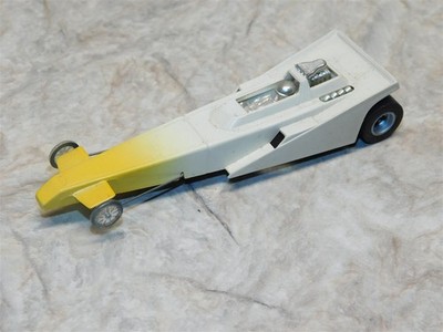 Vintage Original Aurora AFX Aztec White/Yellow Slot Car Dragster