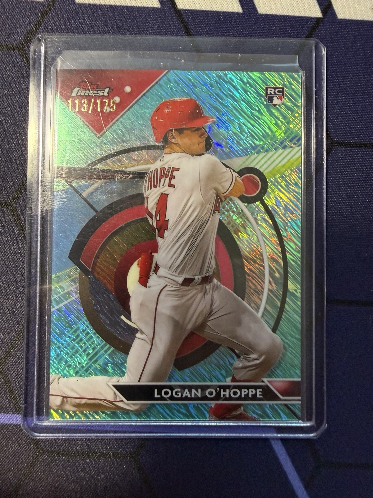 Logan O'Hoppe - 2023 Topps Finest #19 - Aqua Shimmer Refractor /175 RC - Angels