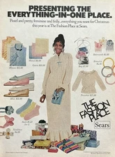 1977 Sears The Fashion Place Womens Holiday Clothing Vintage Print Christmas