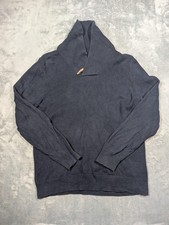 Frederik Anderson Copenhagen Sweater Mens Large Navy Toggle High Neck Pullover