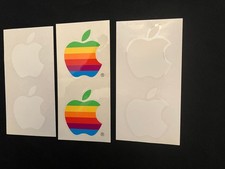 Vintage Vtg Original Apple Computer Stickers Rainbow  White Decals