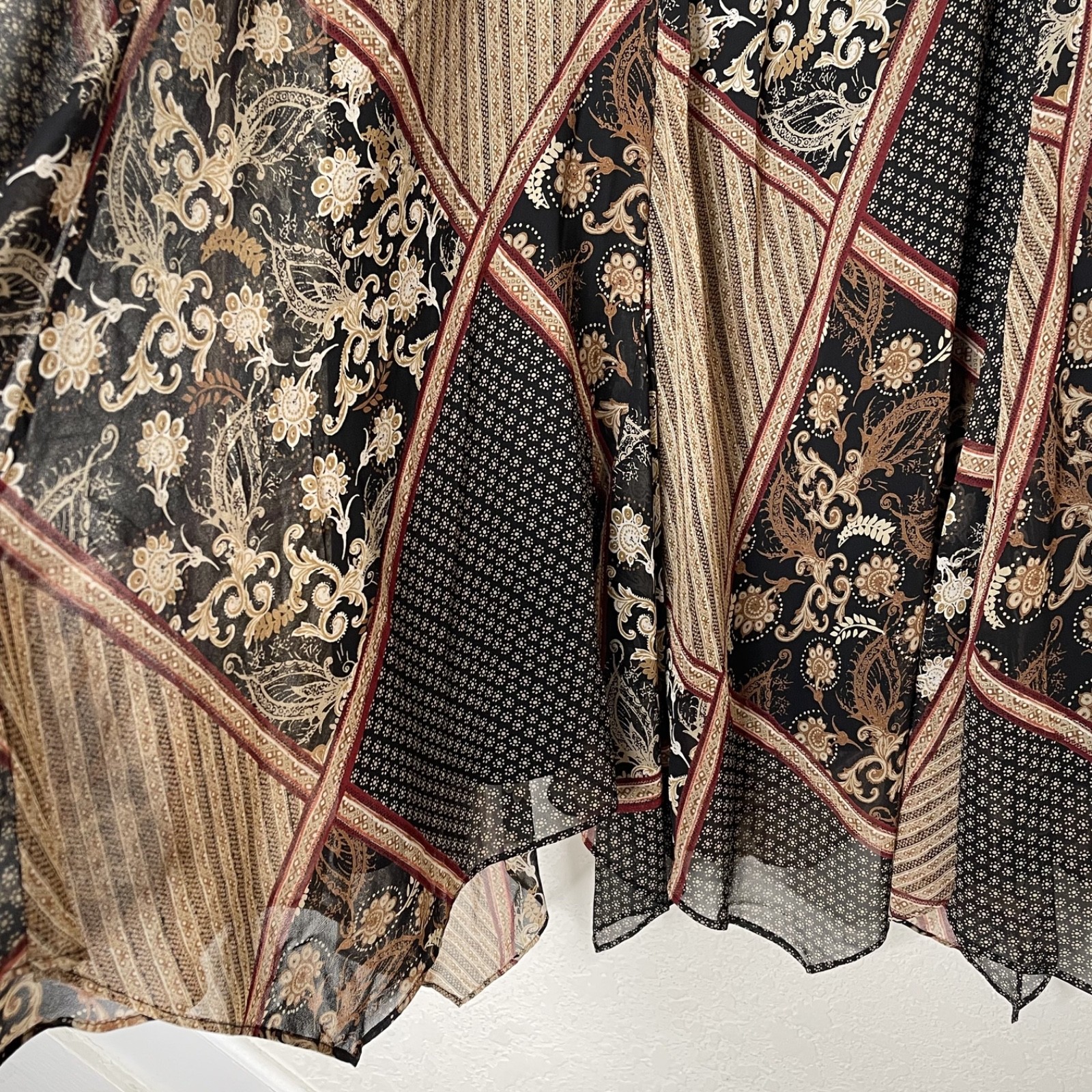 Emma James Patchwork Maxi Skirt Handkerchief Hem … - image 6