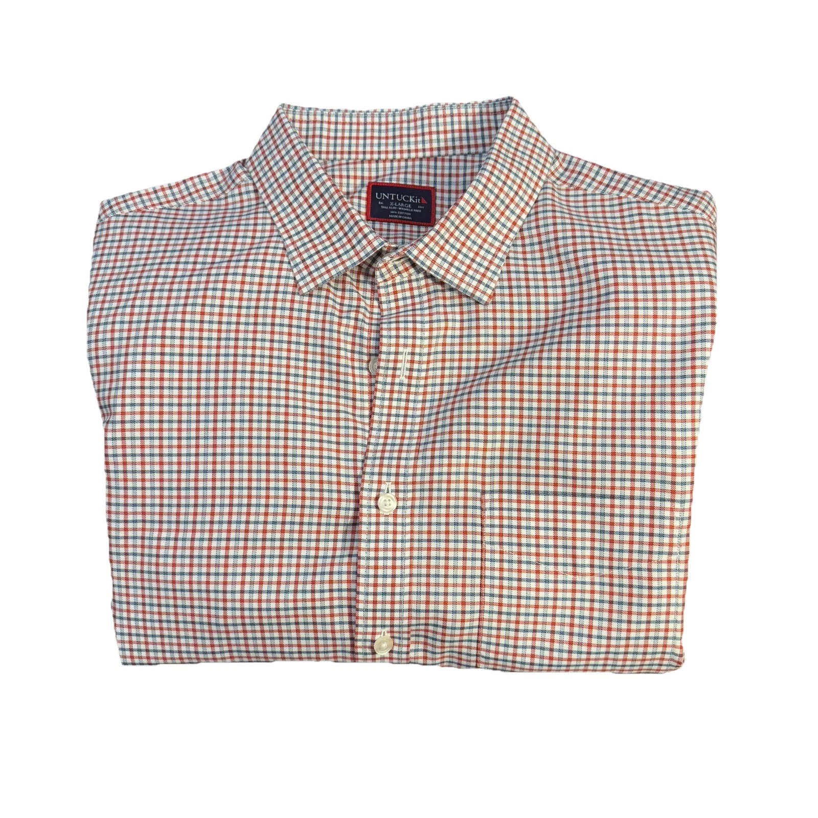 UNTUCKit Shirt Mens XL Tall Button Up Slim Wrinkle Free Plaid Flannel