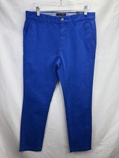 NWT Tommy Hilfiger Men's Th Flex Slim Fit Twill Pants 32 X 32 Royal Blue Pockets