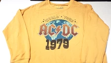 AC/DC World tour 1979 Long Sleeve Lite Shirt LG/XL Mustard Yellow