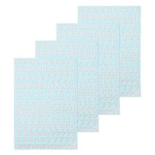 4 Sheets Letter Resin Stickers 3D Small A to Z Silver Sticker Lowercase