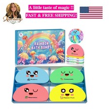 Colorful Rainbow Bath Ball Set   Relaxing Organic Bath Fizzers for Toddlers