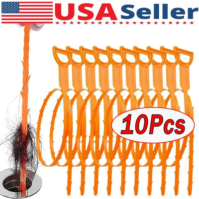 #ad 10 x Drain Hair Catcher 20 Inch Drain Snake Shower Drain Hair Trap Clog Remover $6.29