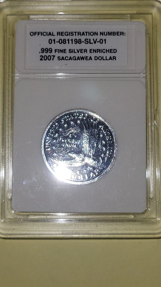 2007 Sacagawea .999 Fine Silver Enriched Dollar Free US Shipping! - Image 2 of 2