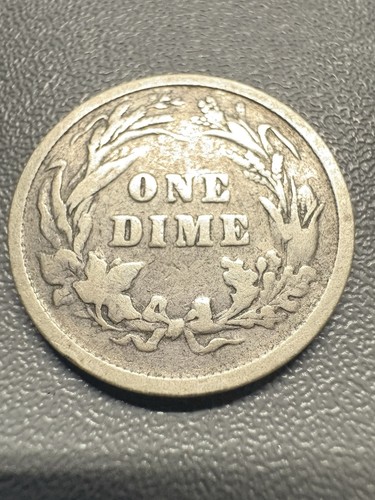 1897 Barber Silver Dime NO MINT MARK ( 7 Connected To Neck ) - Picture 6 of 13