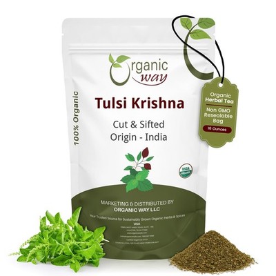 Organic Way Tulsi/Holy Basil Krishna Cut  Sifted Ocimum Tenuiflorum - Herbal ...