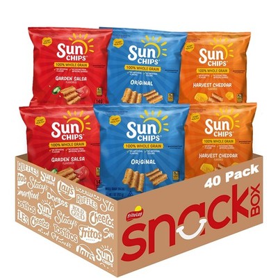 Whole Grain Chips Variety Pack, 1 oz Bags, 40 Count, No Artificial Flavors
