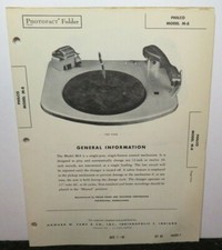 SAMS PHOTOFACT SERVICE MANUAL 83-7 PHILCO RECORD PLAYER MODEL M-8