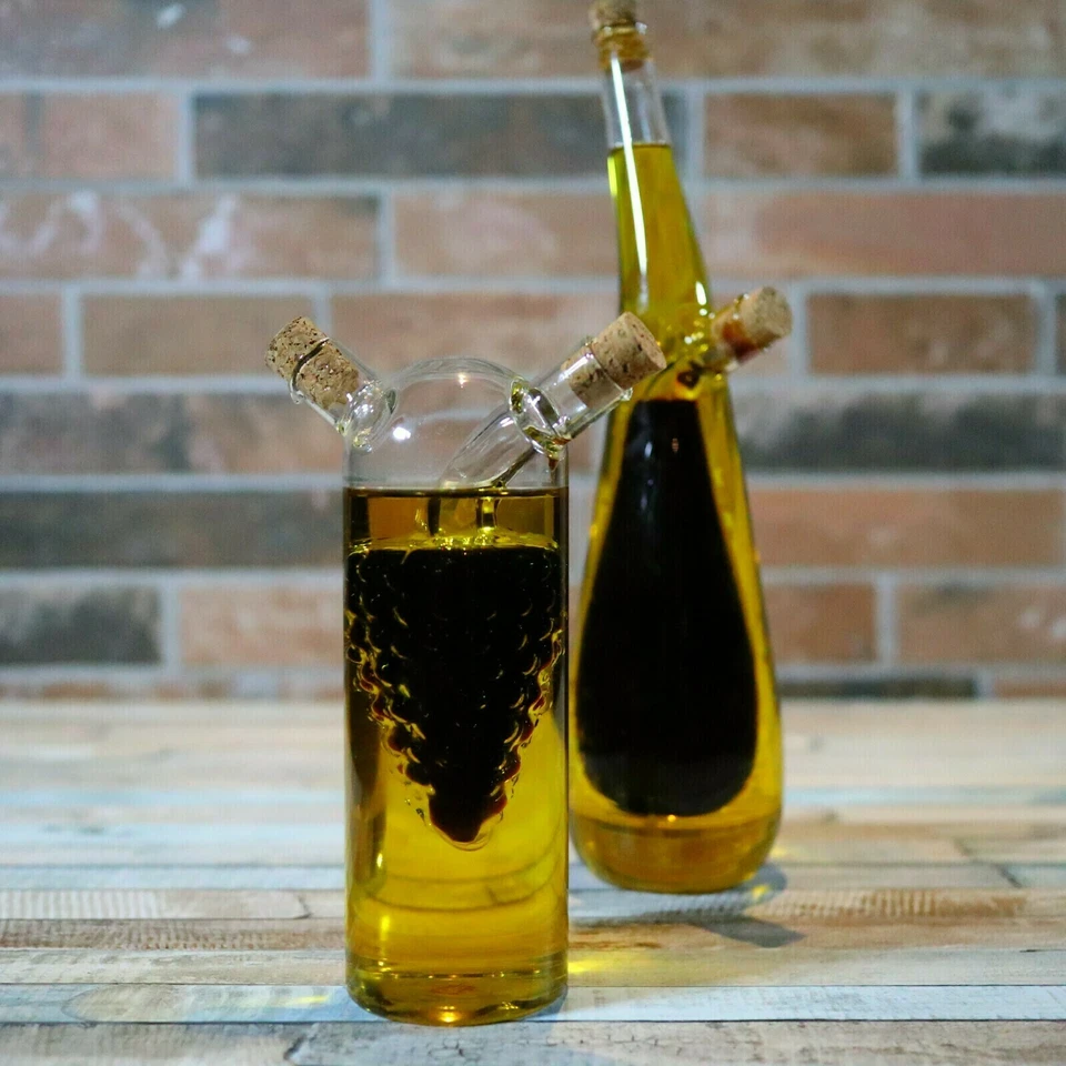 Öl Essig Flasche Spender Ölspender Salatdressing  Olivenöl 2 in 1 mit Korken - Bild 4 von 4