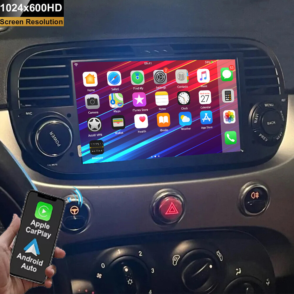 CarPlay & Android Auto a Fiat 500 nachrüsten | 110 (500 I), 150 (500