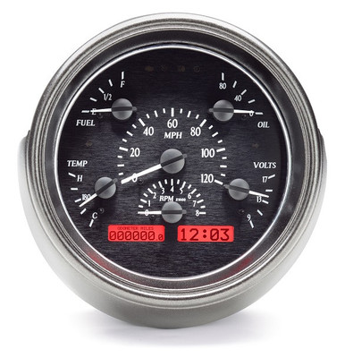 Dakota Digital 51 Ford Car Analog Dash Gauges System Black Alloy Red VHX-51F-K-R