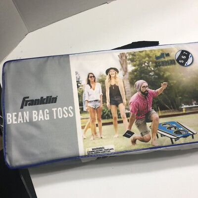 Franklin 3 Hole Bean Bag Toss Game Indoor Outdoor Set with 6 Bags Blue Black