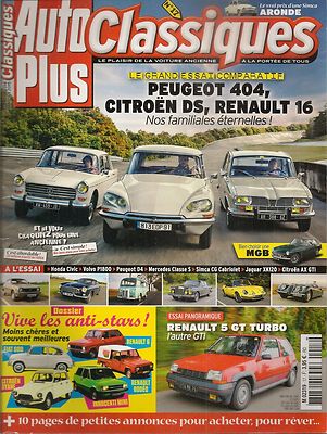 AUTO PLUS CLASSIC 17 JAGUAR XK120 ROADSTER R5 GT TURBO AX GTI 404 R16 TS DSup