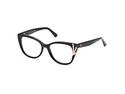 Marciano By Guess GM0381 001 Black Plastic Cat Eye Eyeglasses Frame 52-16-145 GM