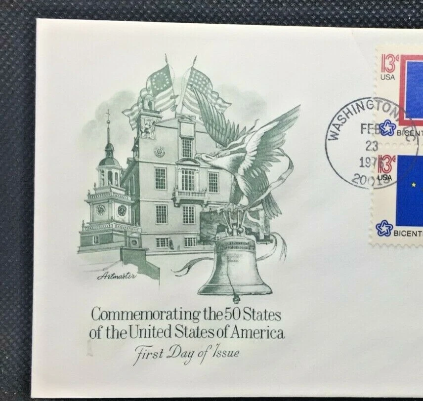 FDC Envelope & Stamp: Commemorating 50 United States AZ, HI, WY, UT, AK 1976 - Image 2 of 3