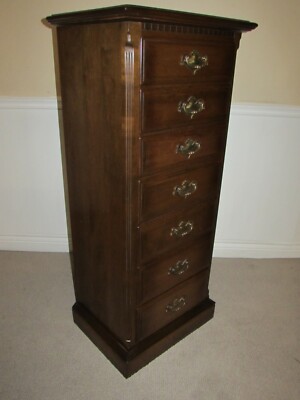 ETHAN ALLEN CLASSIC MANOR MAPLE LINGERIE CHEST, 7 DRAWER SLENDER