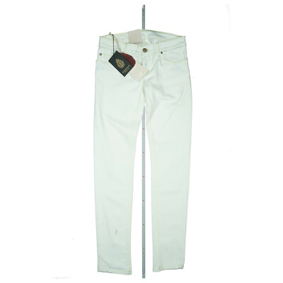 DONDUP ladies stretch jeans trousers slim skinny low rise W28 L32 used white cream NEW