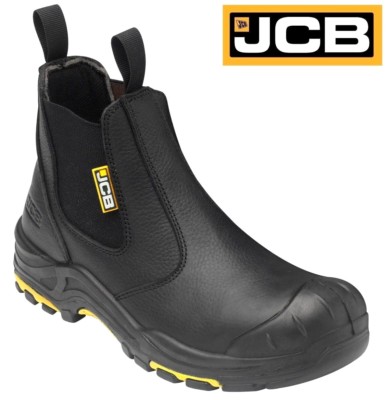 JCB MENS DEALER LEATHER SAFETY WORK BOOTS STEEL TOE CAP