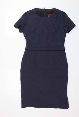 Grieff Damen blau Polyestermischung Bleistiftkleid Größe 12
