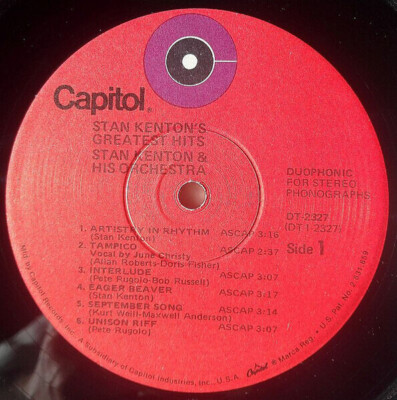 Stan Kenton Stan Kentons Greatest Hits DUOPHONIC NEAR MINT Capitol Vinyl LP