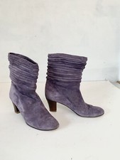 Vtg Lavender Booties Andrea Pfister I. Magnin 7.5 Suede Italy RARE Comfy Boots