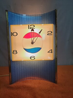 DWN Vintage PEPSI Cola Electric Clock with Lights~Price Brothers Inc. Chi, Works