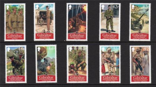GIBRALTAR MNH 2008 SOLDIERS OF THE ROYAL REGIMENT SET OF 10 - Picture 1 of 1