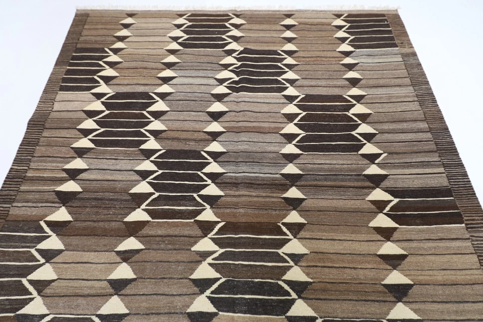 7 x 10 ft Soumak Kilim Area Afghan Hand Knotted Wool Kilim Living Room kilim - Image 4 of 4