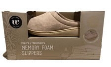 WAYLAND SQUARE Memory Foam Slippers Unisex-Mens Size 6-7 Women's 7-8 Tan
