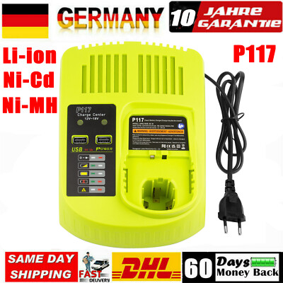 P117 Fast Ladegerät Für Ryobi ONE+ Plus Li-ion/Ni-Cd/Ni-MH Akku P108 RB18L50 DHL