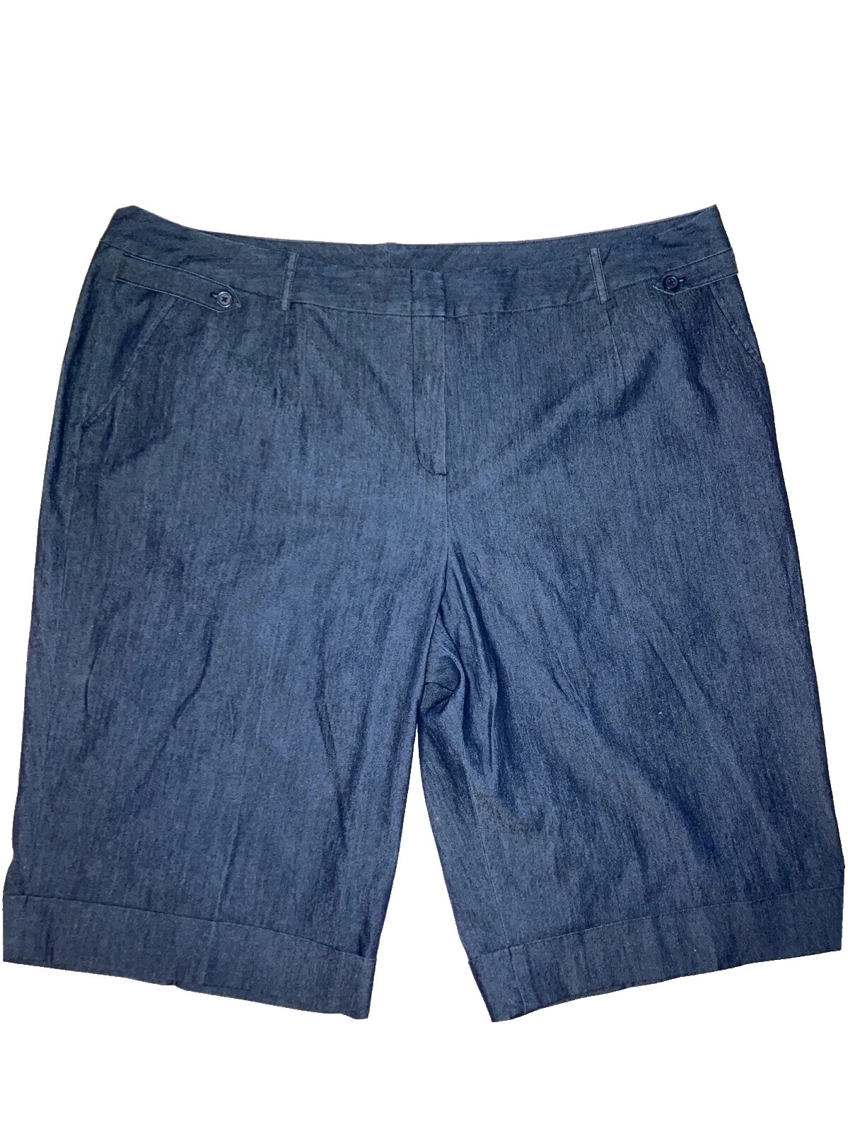 Cotton Blend Solid Larry Levine Shorts for Women