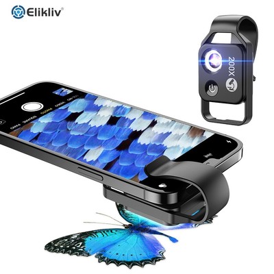 Elikliv 200X Digitales Mikroskop Objektiv mit CPL Mini Pocket Handy Mikroskop