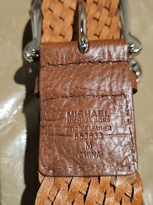 Michael Kors Braided Genuine Leather Belt Weave Casual Boho Brown Women\'s Size M Michael Kors Braided Genuine Leather Belt Weave Casual Boho  main image 3