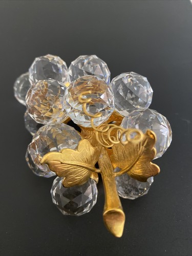Vintage Swarovski Silver Crystal Figurine 15 Grape Grapes Cluster Marked Logo - Picture 2 of 6