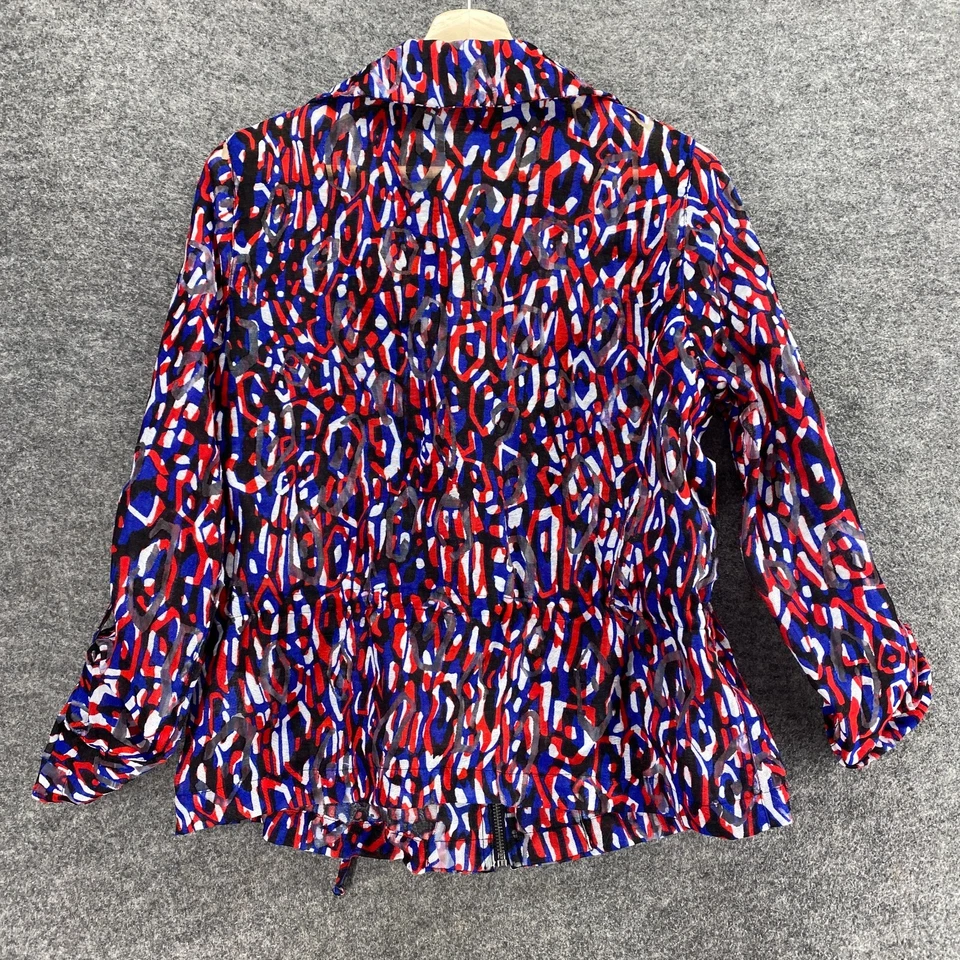 Ruby Rd. Jacket Women 8 Blue Geometric Full Zip Collared Long Sleeve Casual - Image 2 of 4