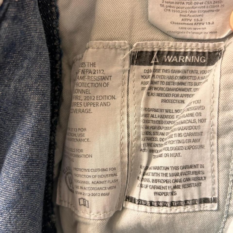 Carhartt FR Flame Resistant Carpenter Men's 34x34 Work Denim Blue Jeans thumbnail 6