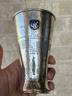 1920s Prohibition Sedlacek Sterling Midwick Country Club Polo Beaker Tumbler Cup
