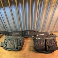Husky Tool Belt Adjustable Carpenter Pouch Rig Black Polyester 52in Work Waist