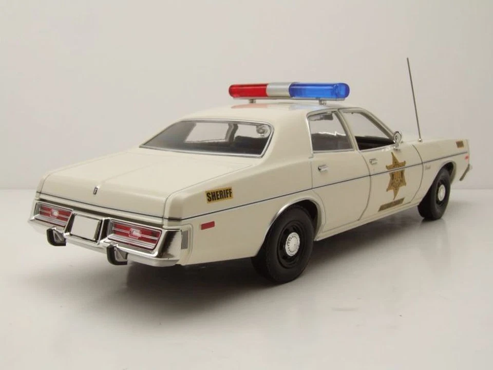 Dodge Coronet Hazzard County Sheriff 1975 Beige Modellino 1:18 Greenlight - Immagine 2 di 4