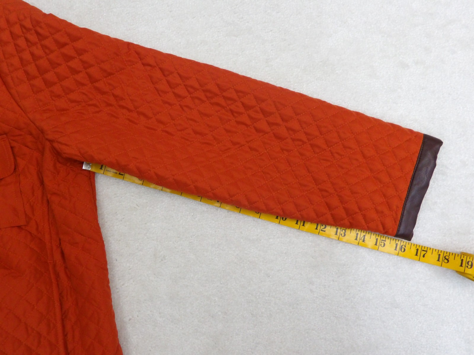 Chicos Rustic Orange Quilted Jacket Zip-Up Faux L… - image 8